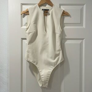 Zara fitted leather strap bodysuit